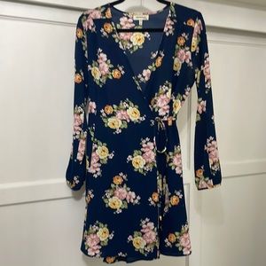 Navy dress with floral print